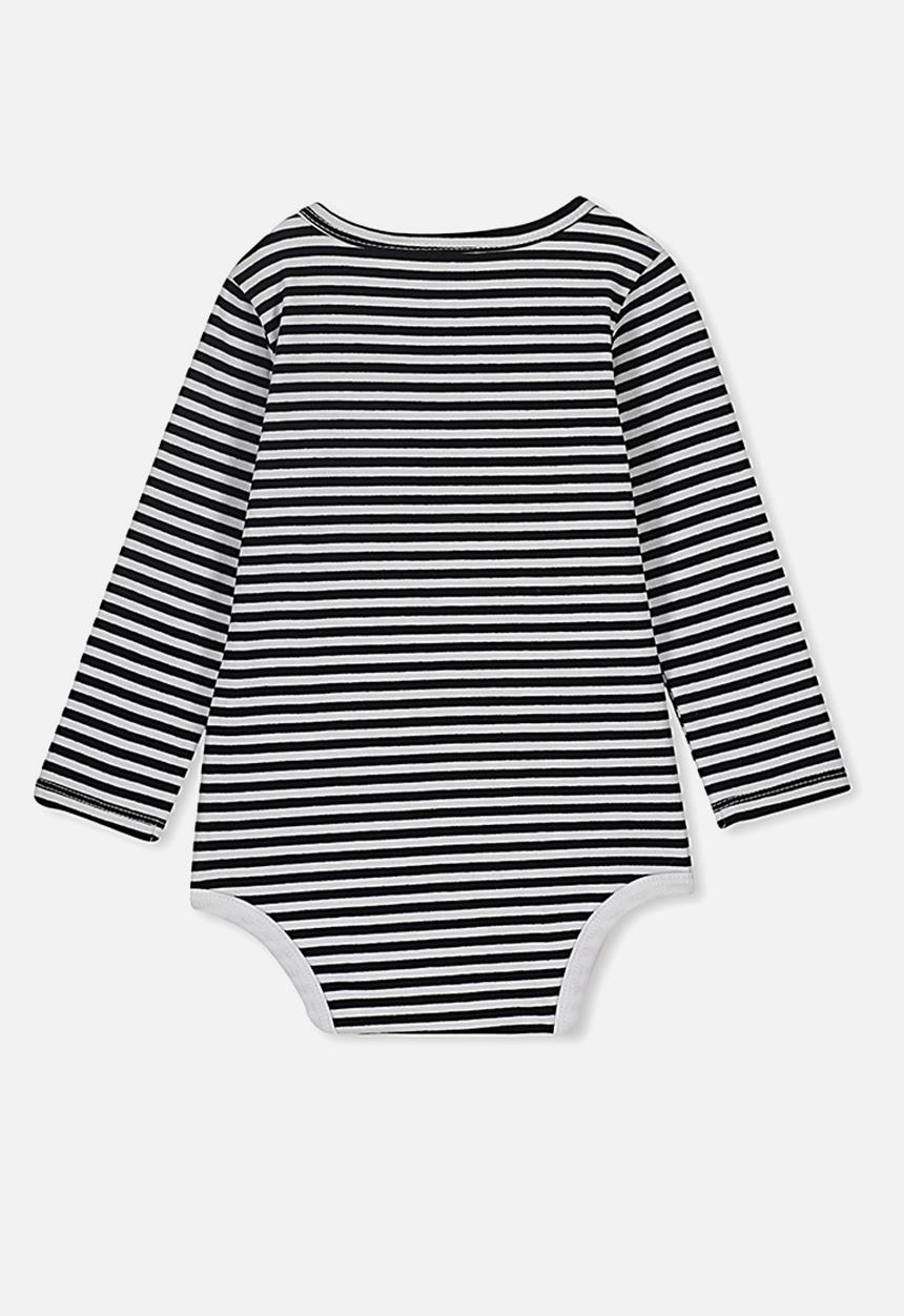 Cotton On - The long sleeve bubbysuit - white & black