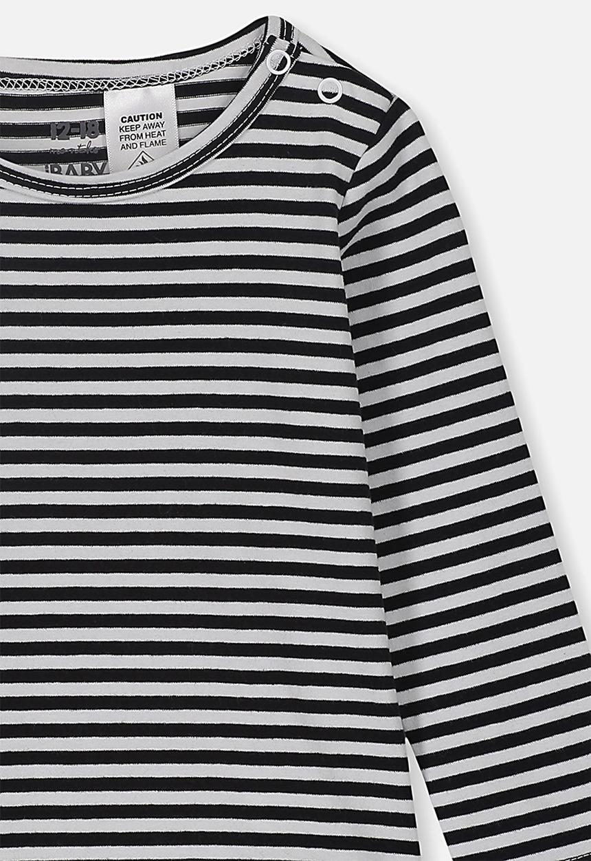 Cotton On - The long sleeve bubbysuit - white & black
