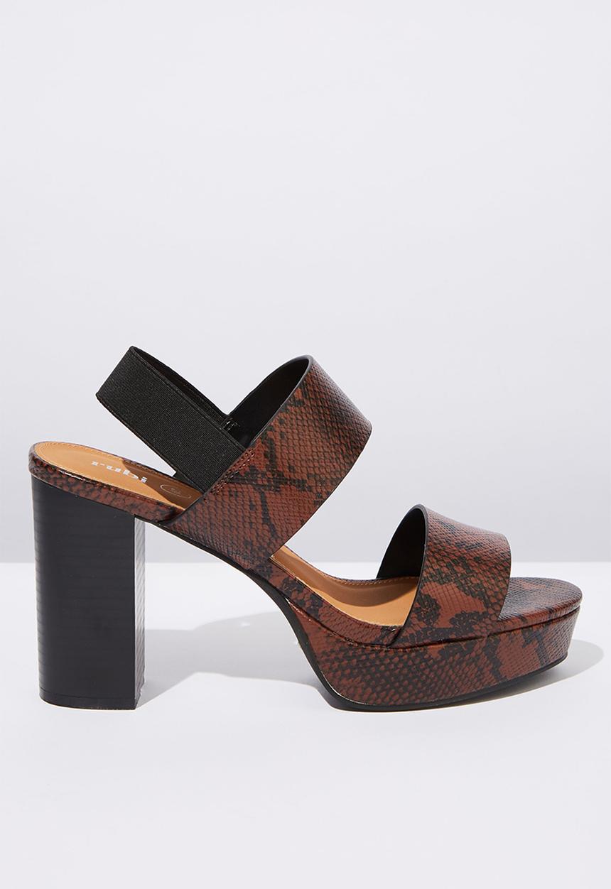 Cotton On - Snakeskin faux leather heel - brown