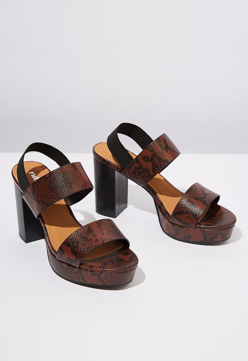 Cotton On - Snakeskin faux leather heel - brown