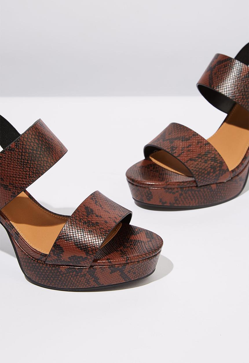 Cotton On - Snakeskin faux leather heel - brown