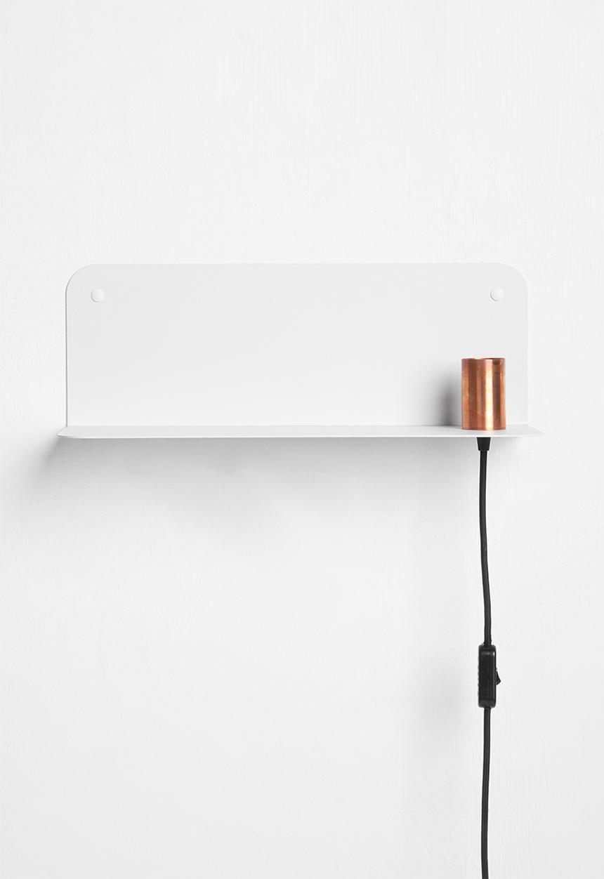 Smart Shelf - Ledge shelf steel - white & brass