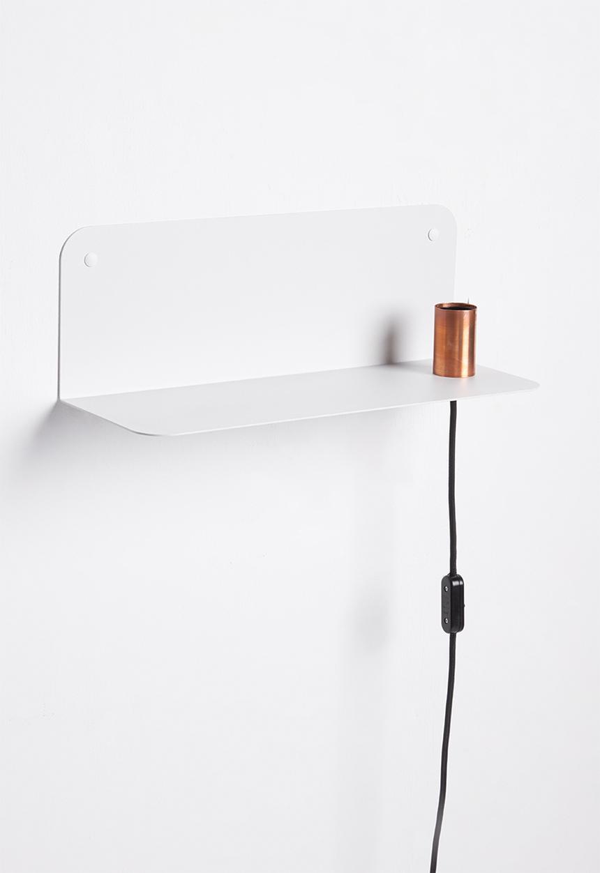 Smart Shelf - Ledge shelf steel - white & brass