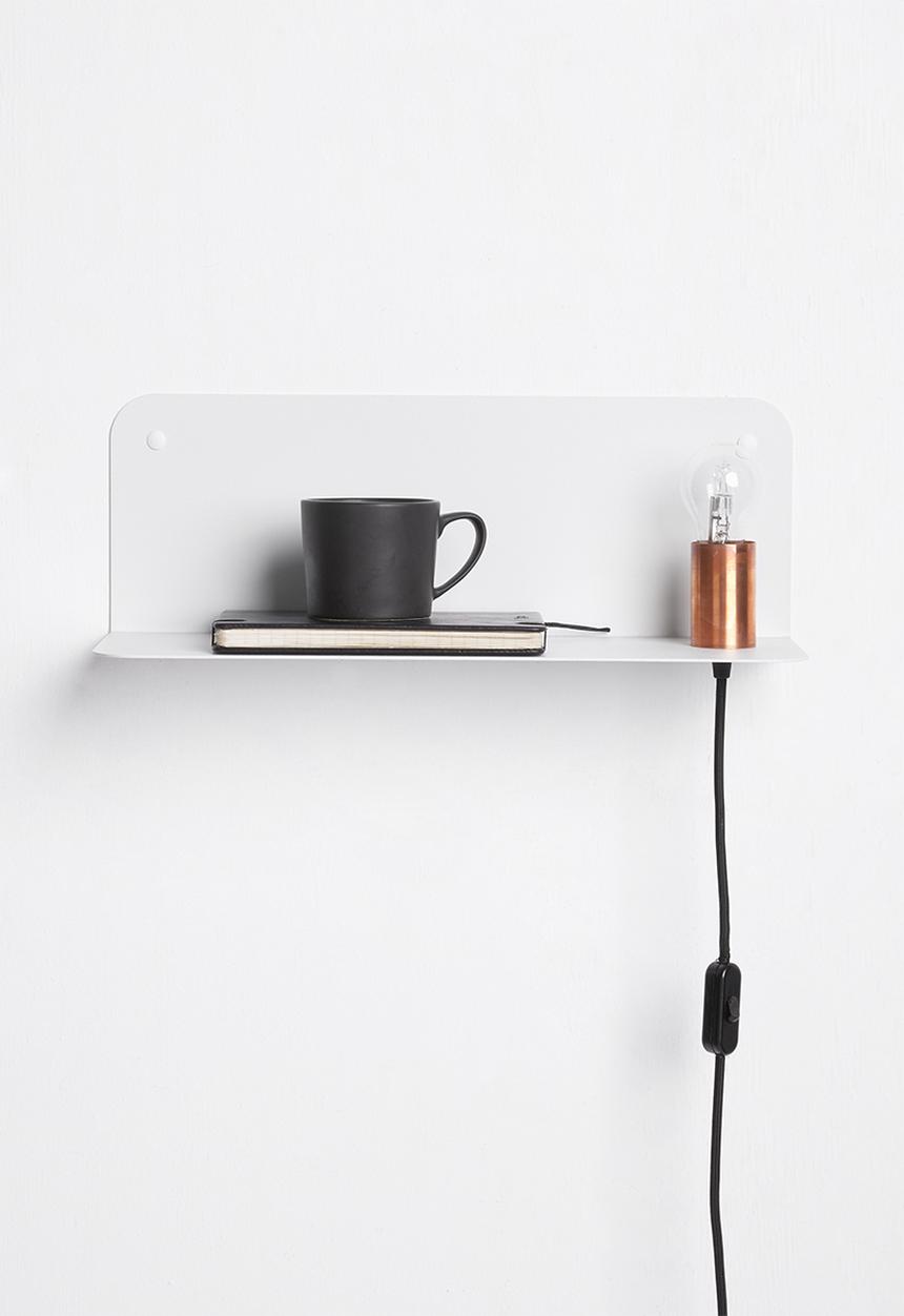 Smart Shelf - Ledge shelf steel - white & brass