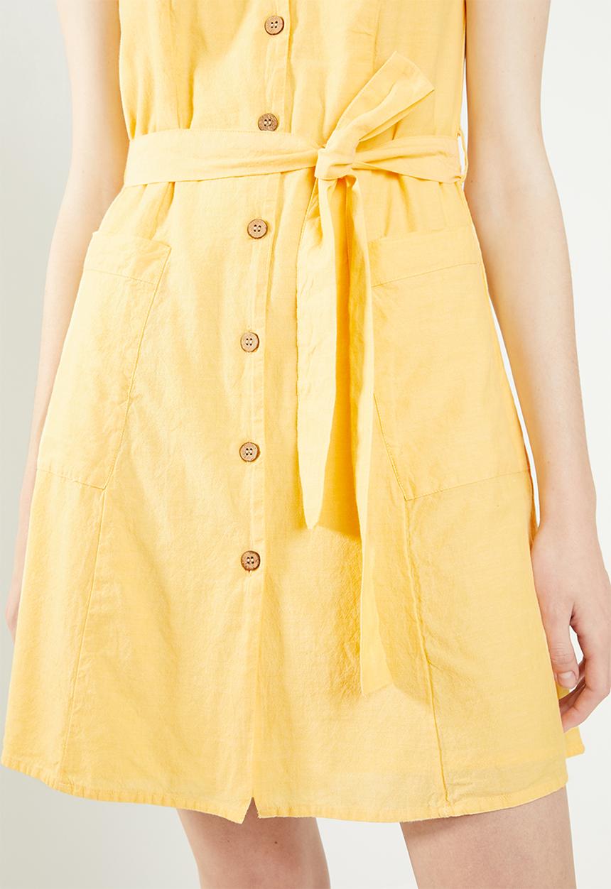 Vero Moda - Mabena short sleeve short shirt dress - yellow