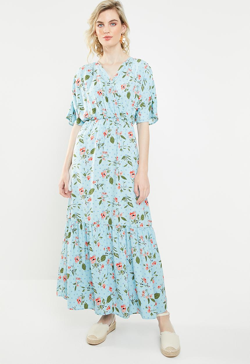 Vero Moda - Mava wide woven maxi dress - blue