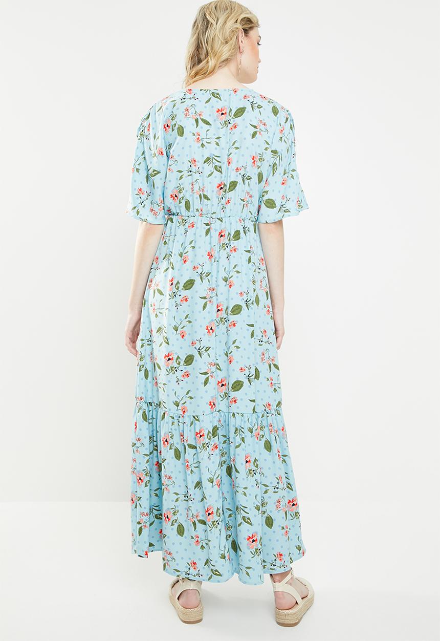 Vero Moda - Mava wide woven maxi dress - blue