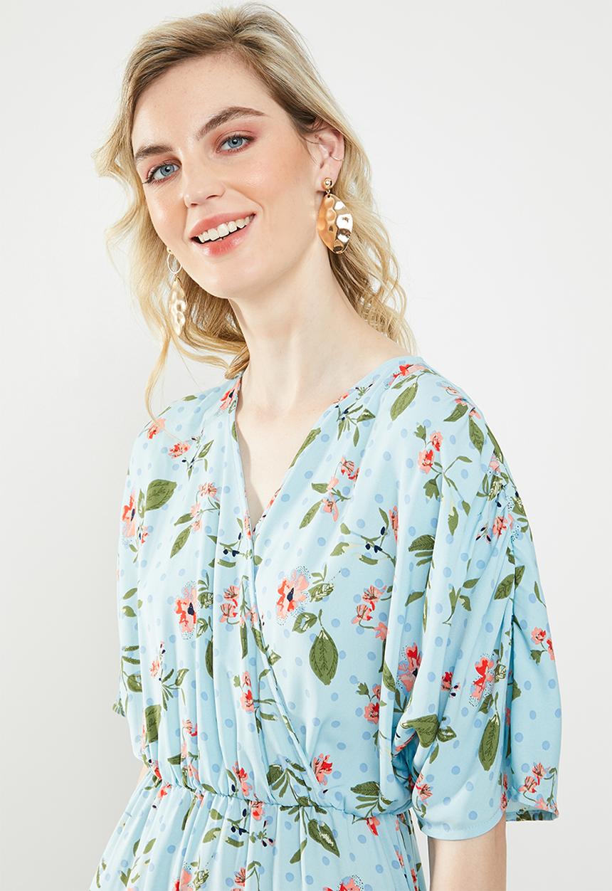 Vero Moda - Mava wide woven maxi dress - blue