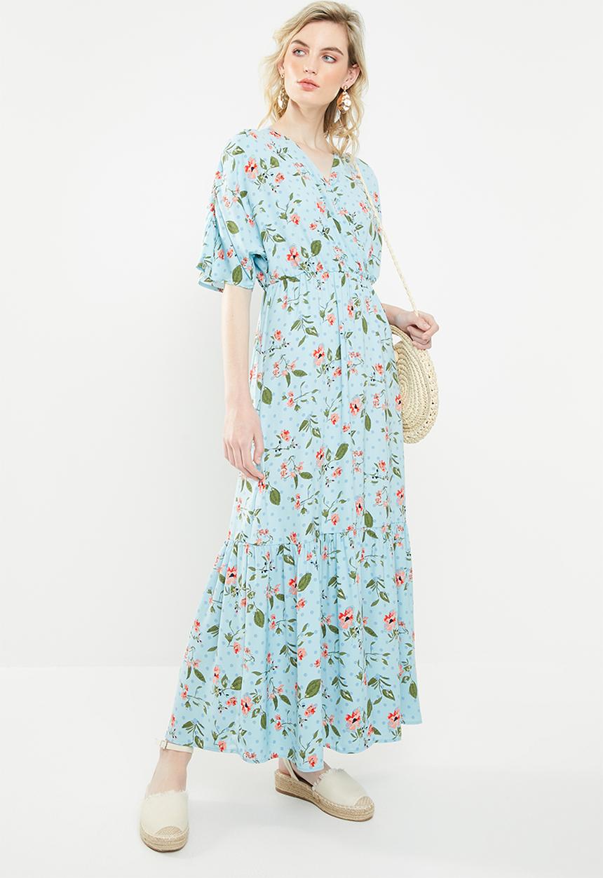 Vero Moda - Mava wide woven maxi dress - blue