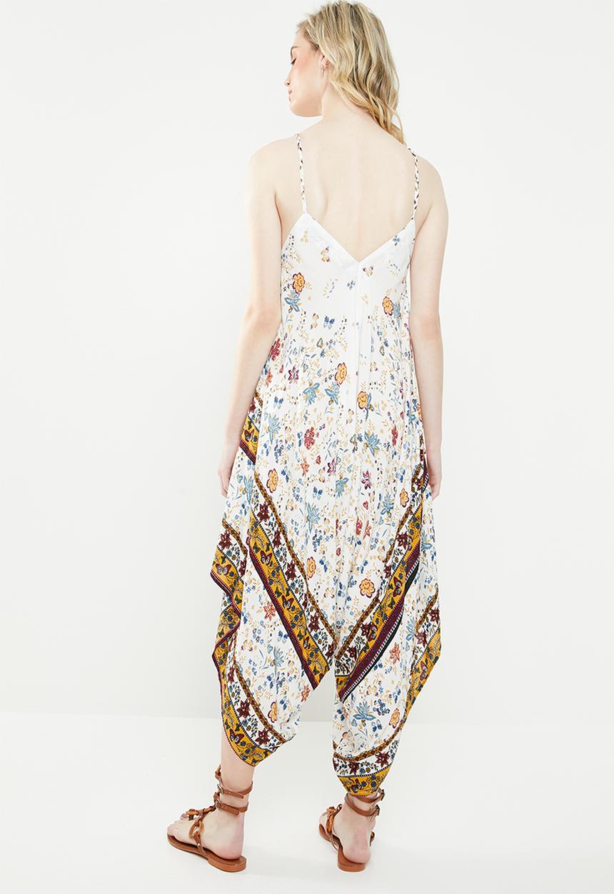Revenge - Floral spaghetti strap jumpsuit - white