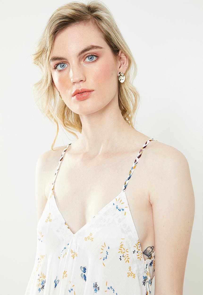 Revenge - Floral spaghetti strap jumpsuit - white