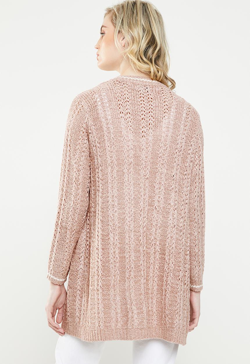 Jacqueline de Yong - Mynte long sleeve cardigan - pink