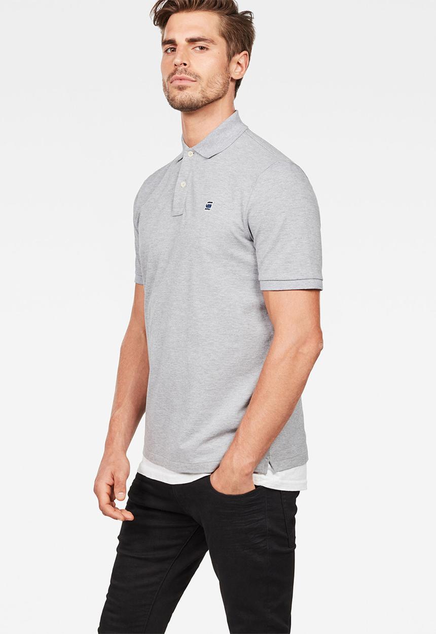 G-STAR - Dunda short sleeve polo tee - grey