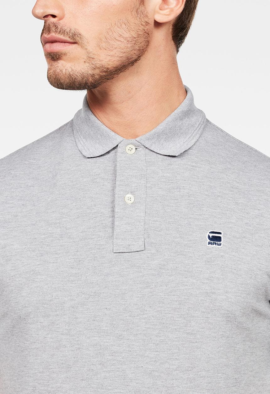 G-STAR - Dunda short sleeve polo tee - grey