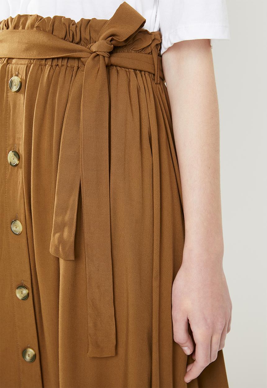 Superbalist - Midi button through skirt - brown