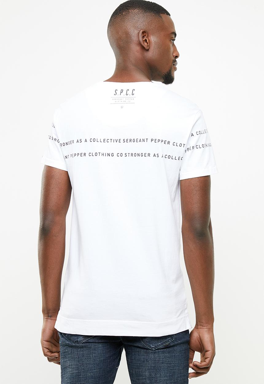 S.P.C.C - Side slit applique tee - white