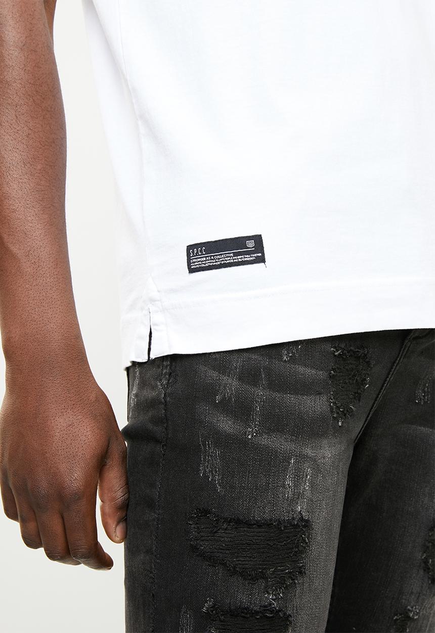 S.P.C.C - Side slit logo tee - white