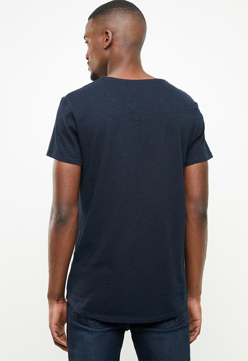 S.P.C.C - Scoop hem logo short sleeve tee - navy