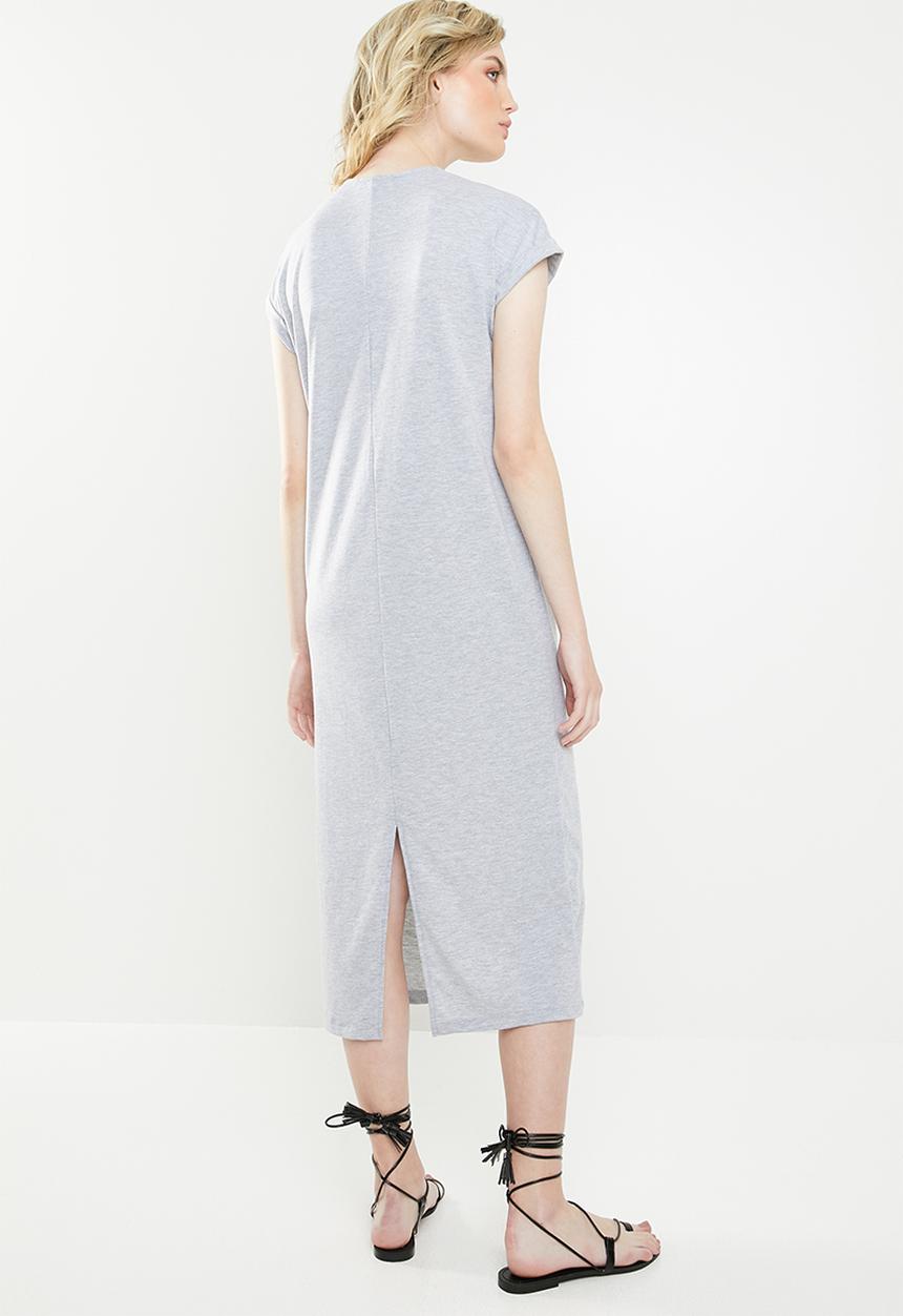 Superbalist - Grown on sleeve T-shirt dress - grey 