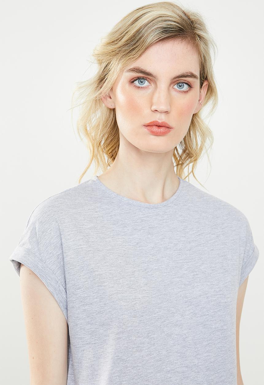 Superbalist - Grown on sleeve T-shirt dress - grey 