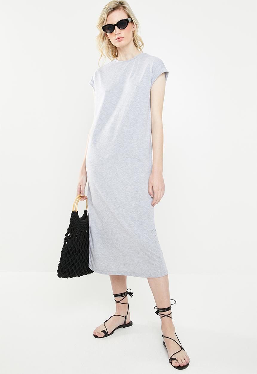 Superbalist - Grown on sleeve T-shirt dress - grey 