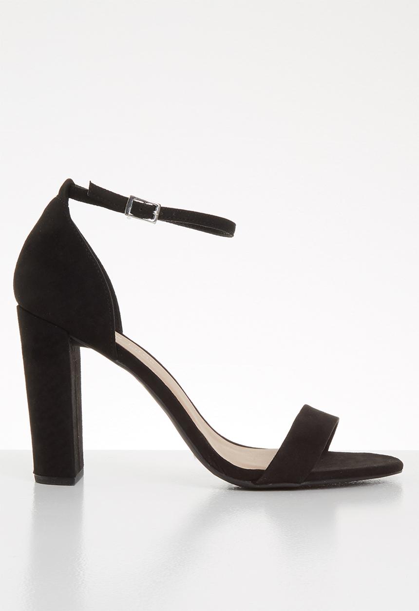 New Look - Wide fit ankle strap block heels - black