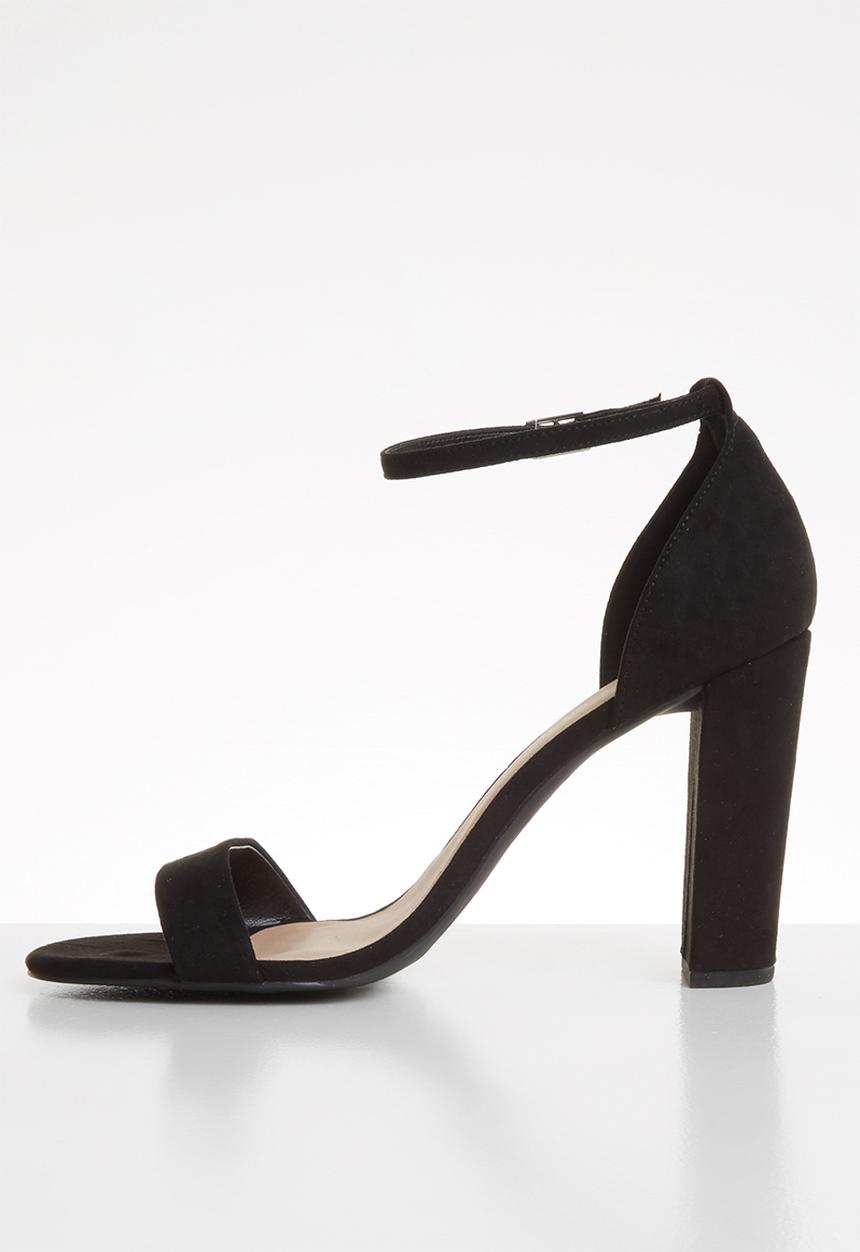 New Look - Wide fit ankle strap block heels - black