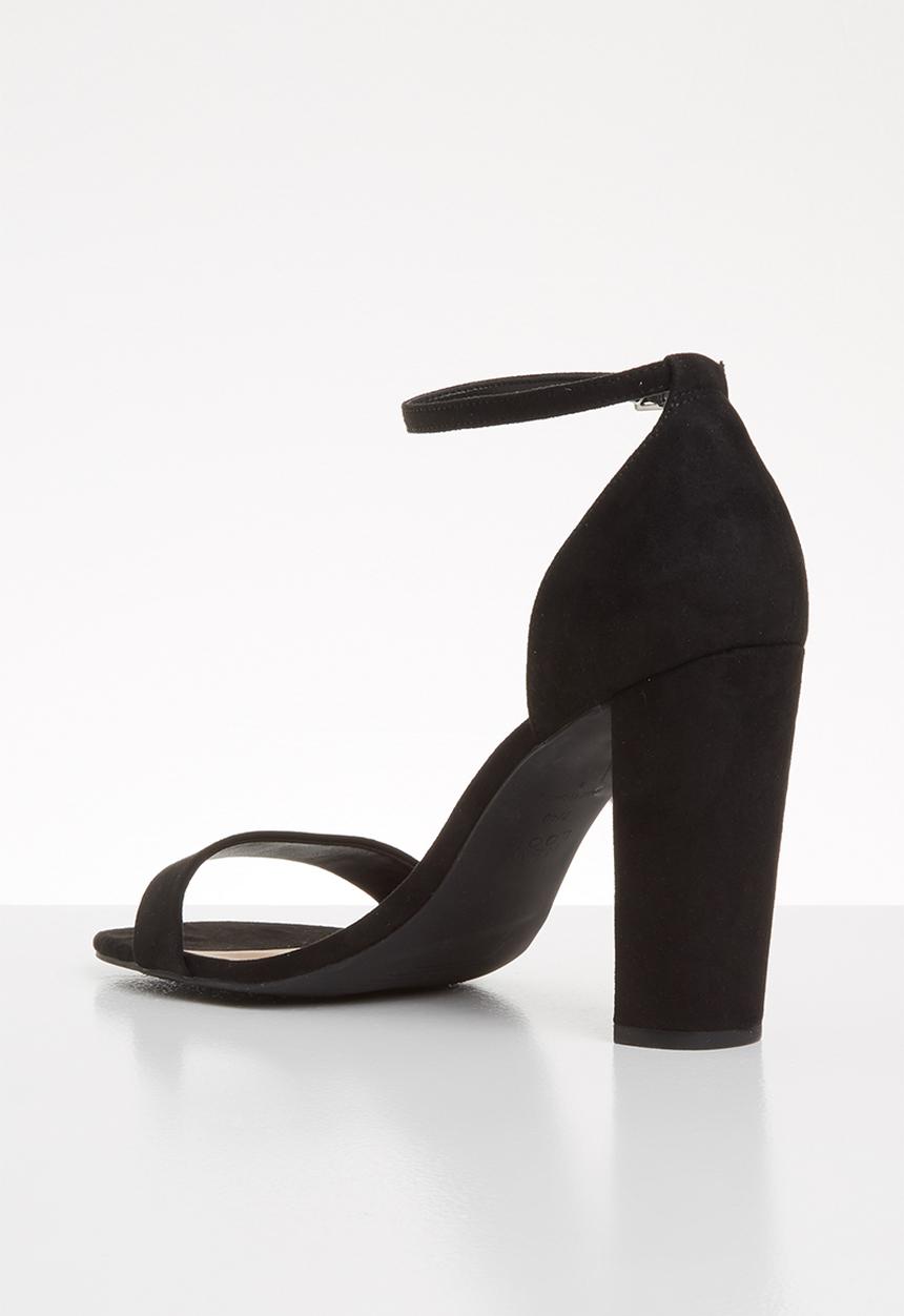 New Look - Wide fit ankle strap block heels - black