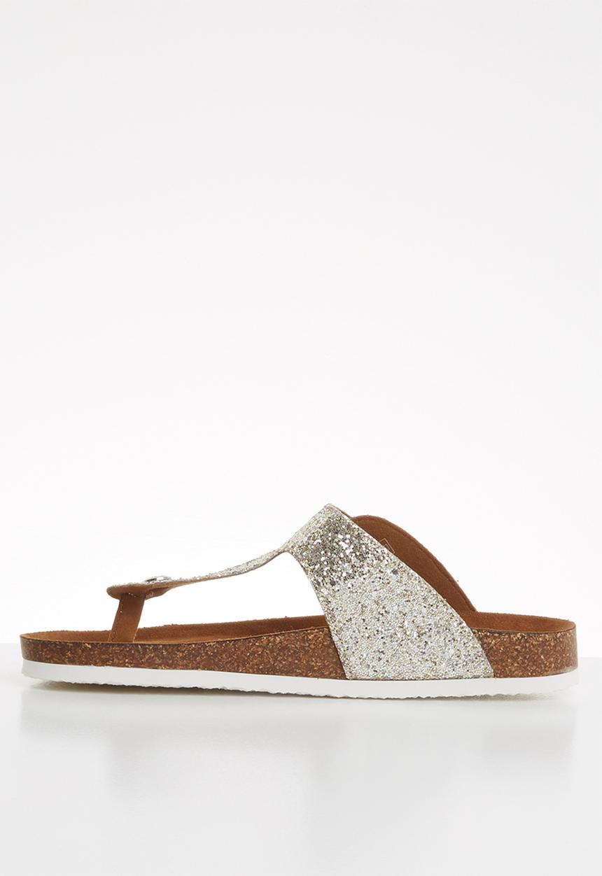 ONLY - Mathilda metallic toe split sandal - silver 