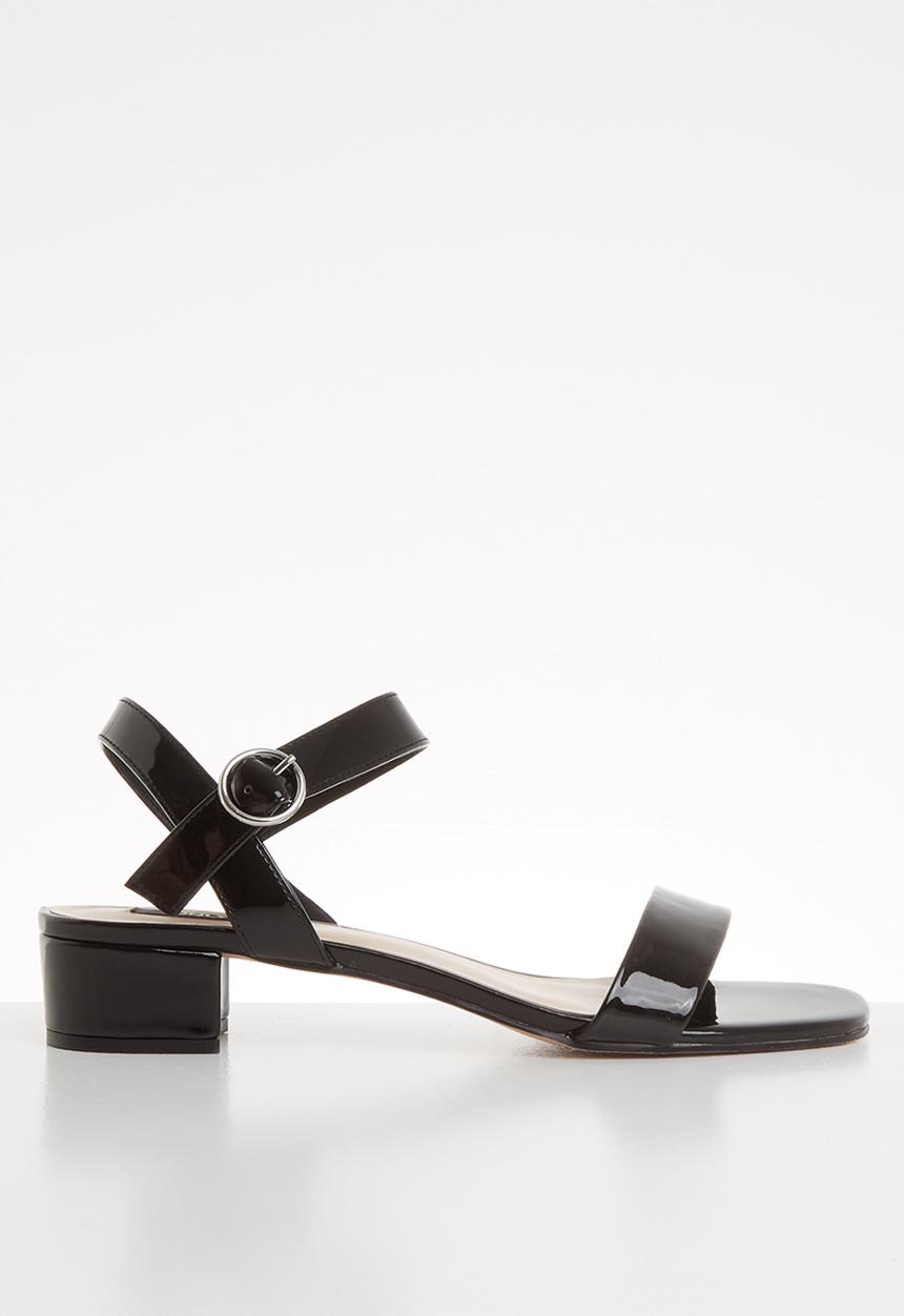 ONLY - Apple midi heel patent sandal - black