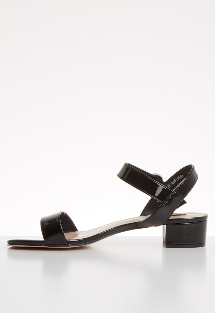 ONLY - Apple midi heel patent sandal - black