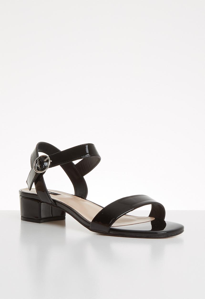 ONLY - Apple midi heel patent sandal - black