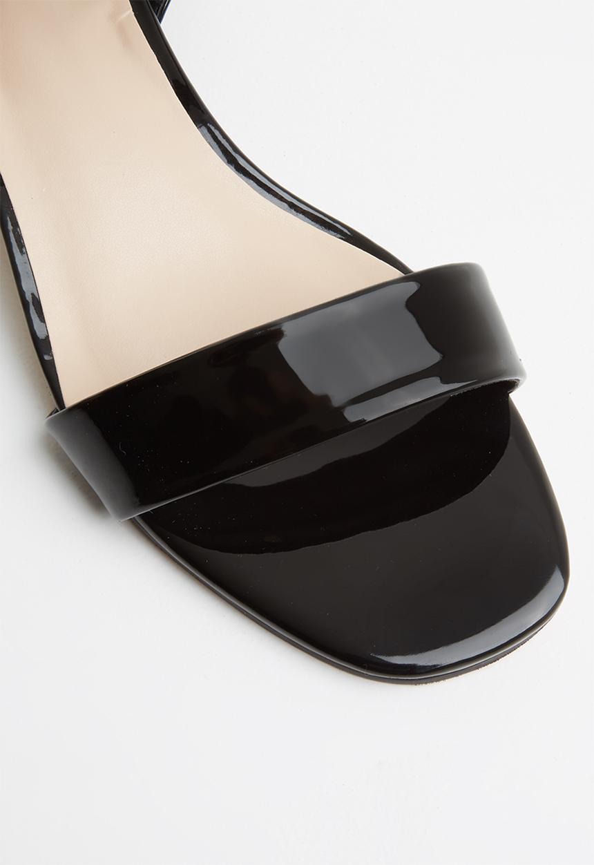 ONLY - Apple midi heel patent sandal - black