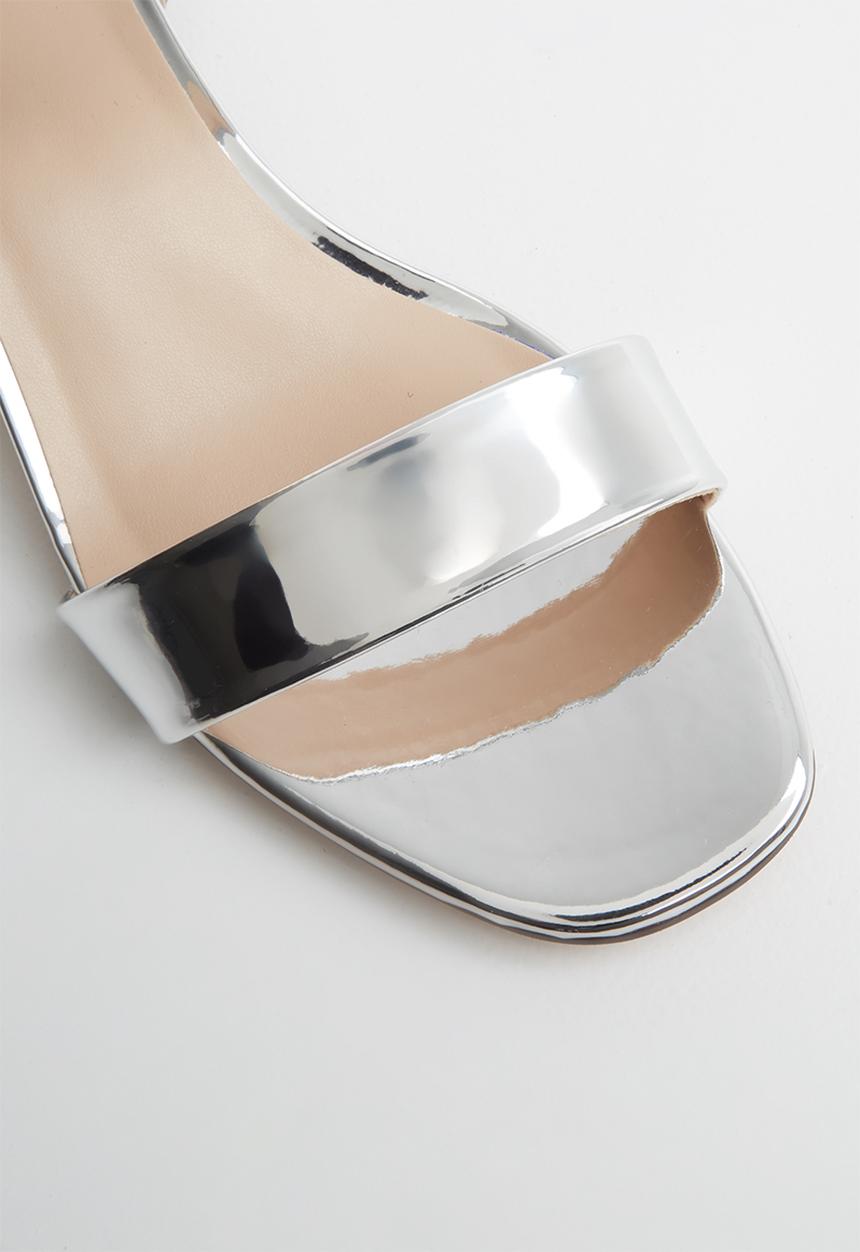 ONLY - Apple midi heel metallic sandal - silver 