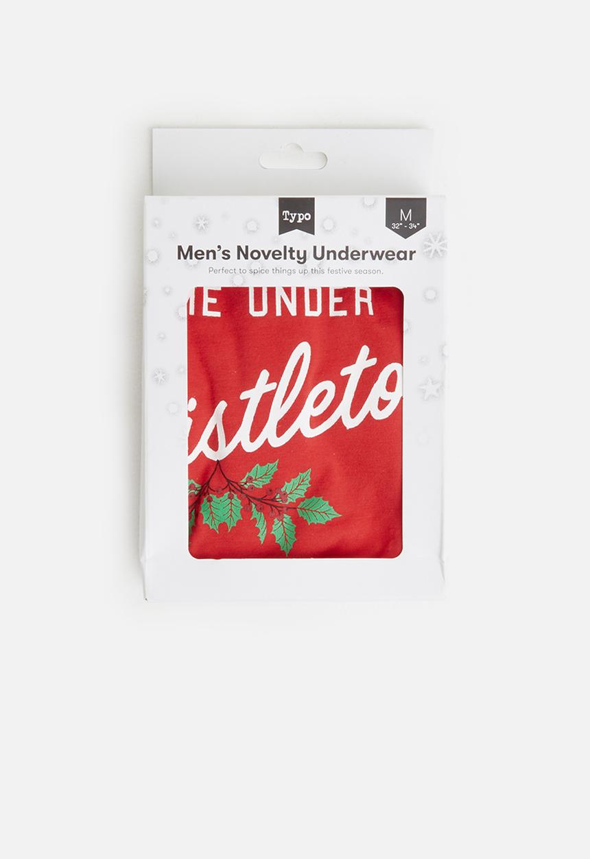 Cotton On - Novelty mistletoe underwear - red