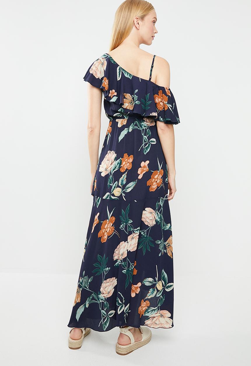 Revenge - Chiffon off shoulder maxi - multi 