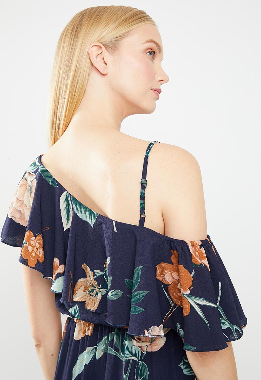 Revenge - Chiffon off shoulder maxi - multi 