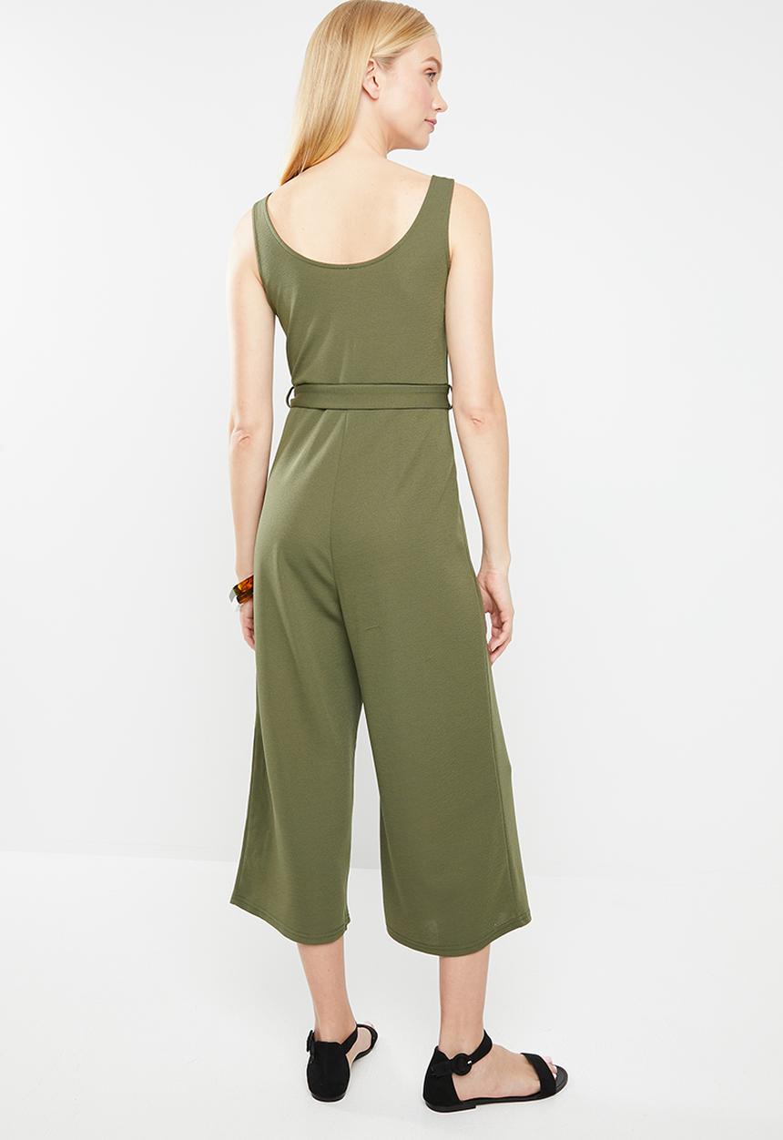 Revenge - V-front cut-out jumpsuit - khaki
