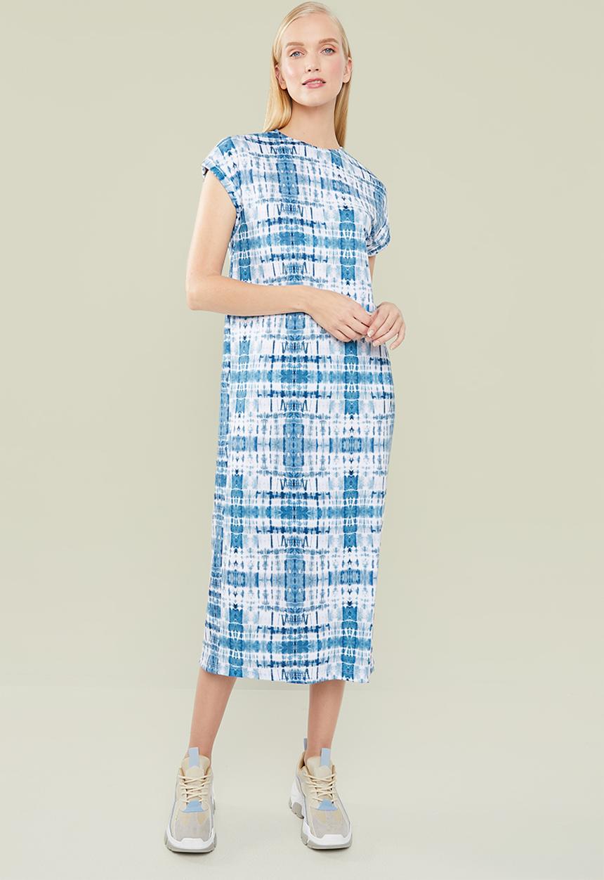 Superbalist - Grown on sleeve T-shirt dress - blue 