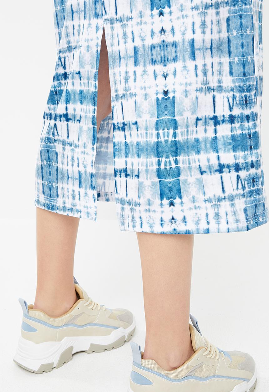 Superbalist - Grown on sleeve T-shirt dress - blue 