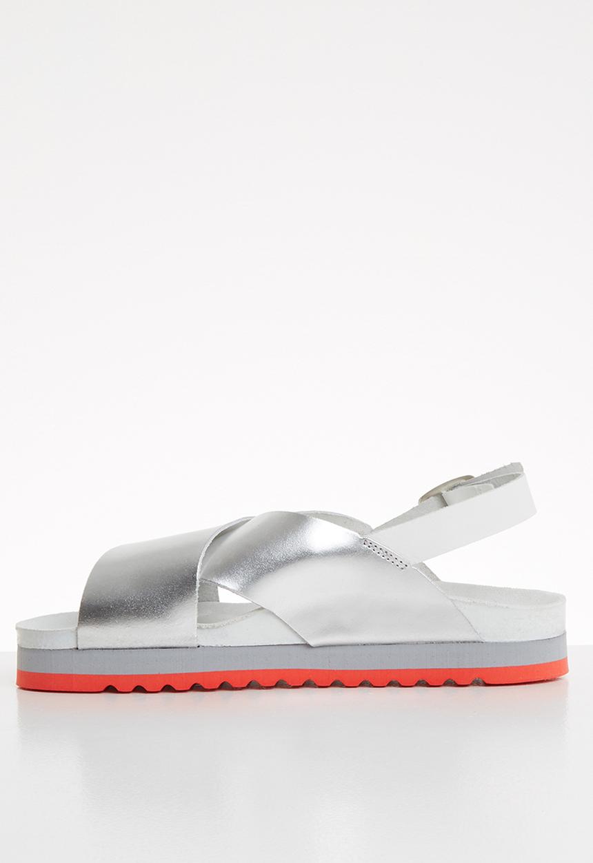 Vero Moda - Rita leather sandal - silver