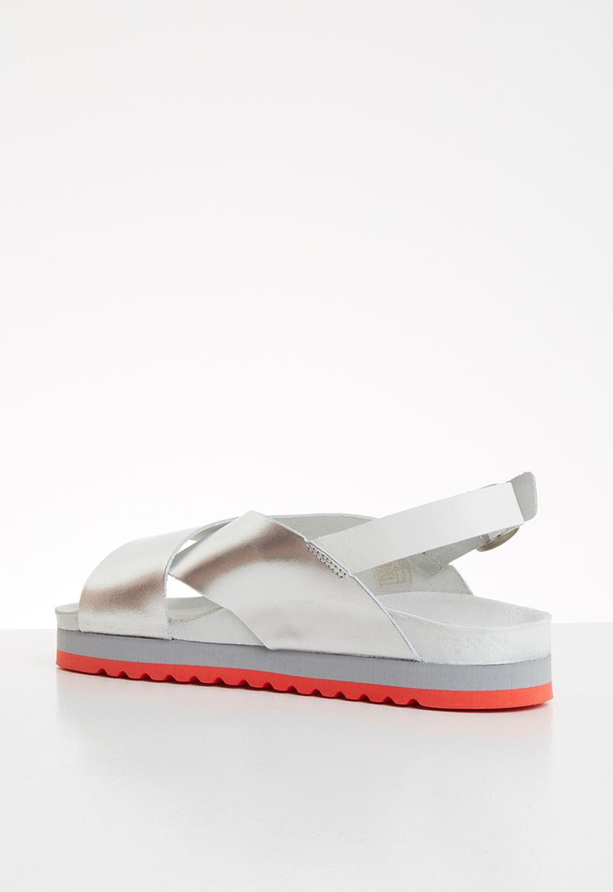 Vero Moda - Rita leather sandal - silver