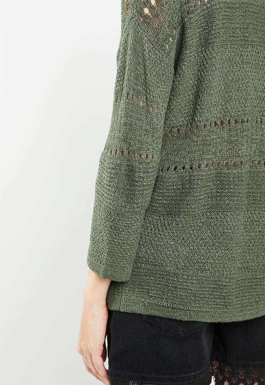 Jacqueline de Yong - Sorbet 3/4 sleeve pullover knit - green