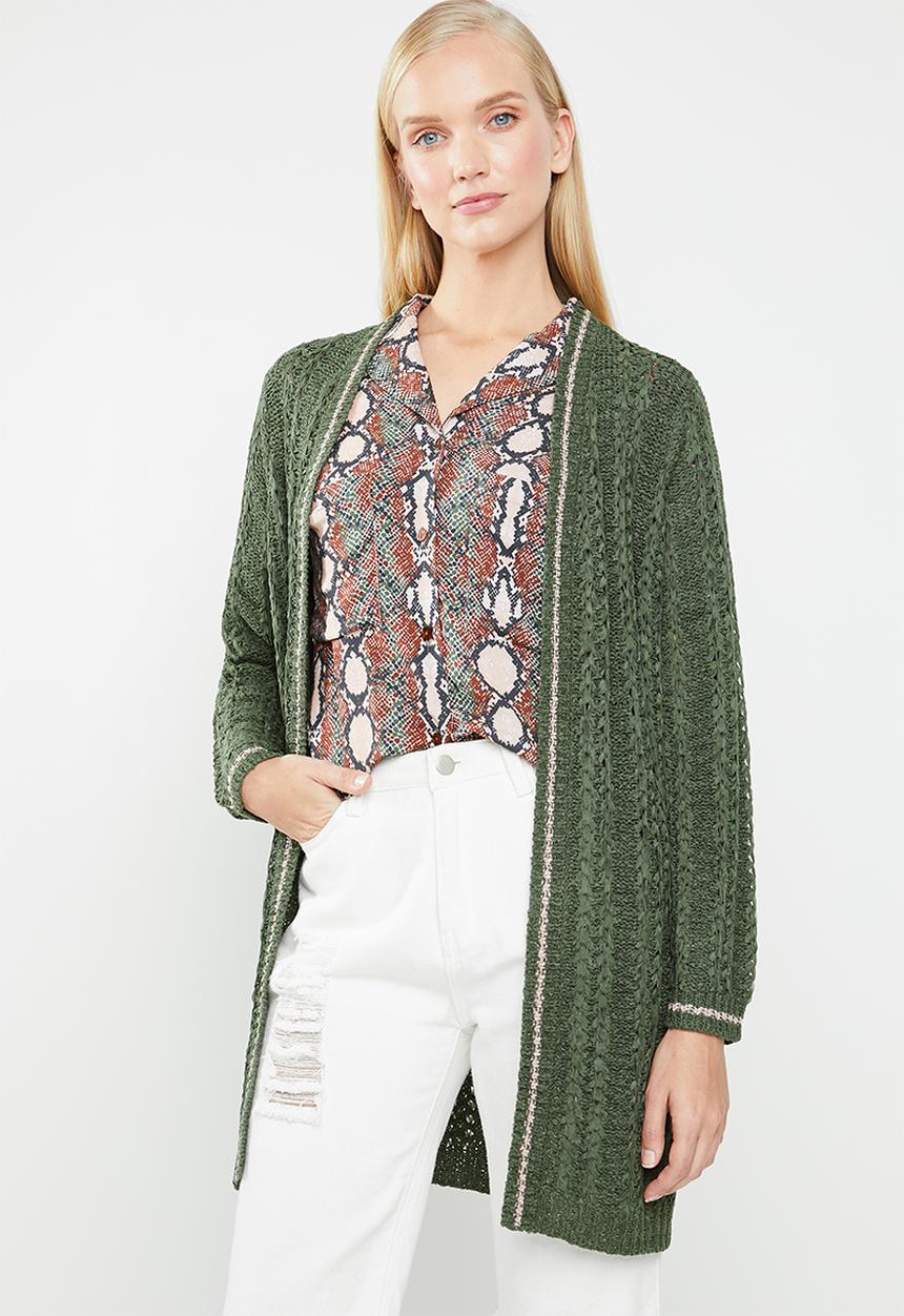 Jacqueline de Yong - Mynte long sleeve cardigan - green