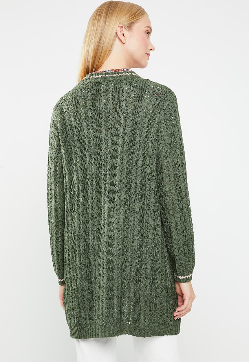 Jacqueline de Yong - Mynte long sleeve cardigan - green