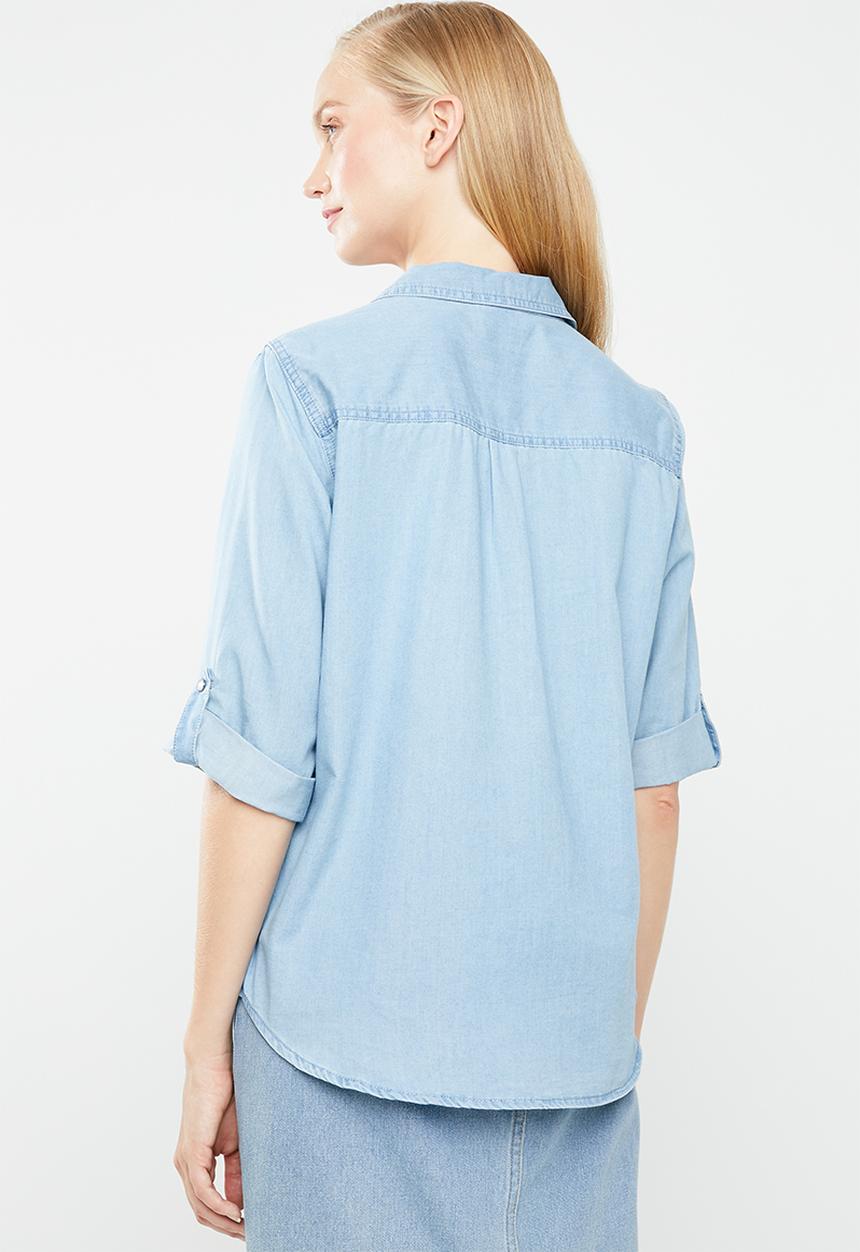 Jacqueline de Yong - Shine 3/4 sleeve shirt - blue