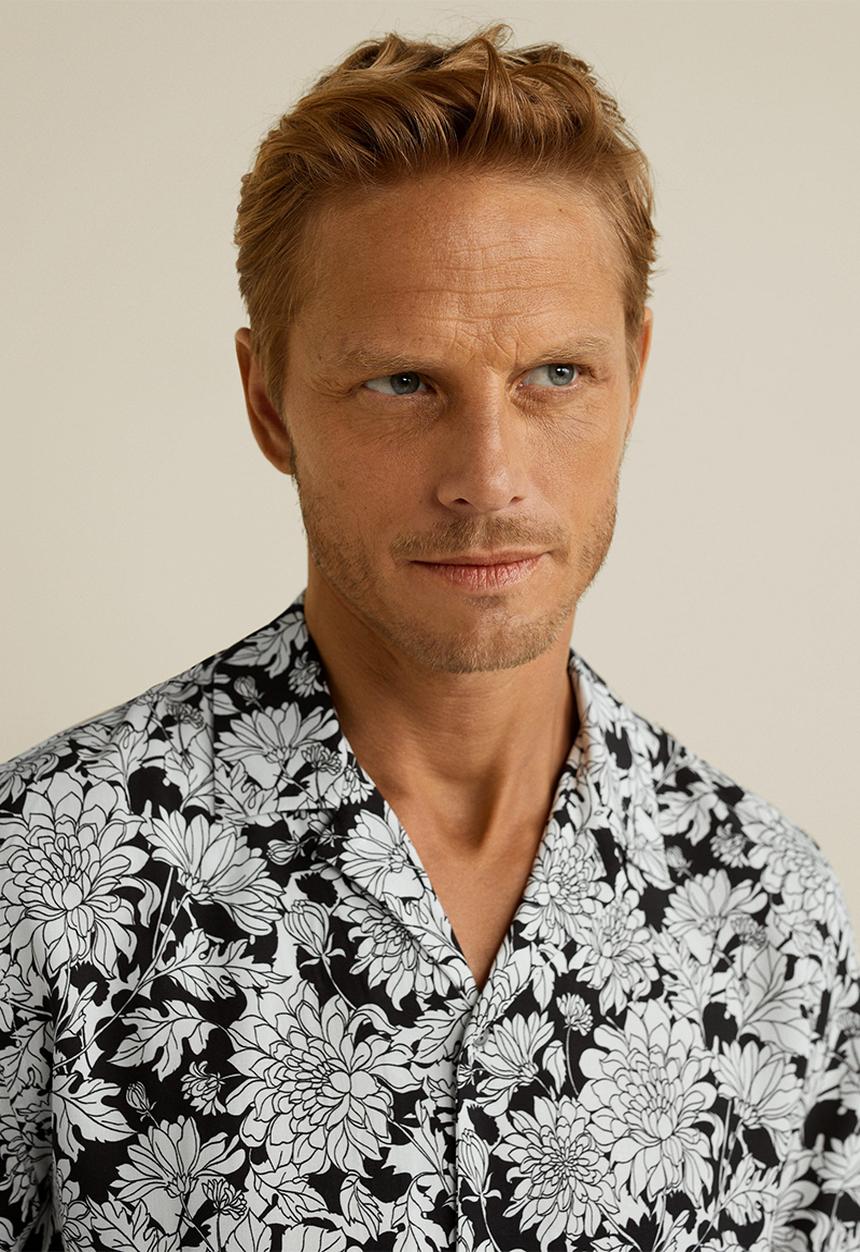 MANGO - Domado shirt - white & black 