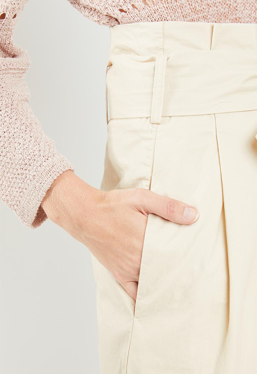 Jacqueline de Yong - Donna paperbag wide leg pants - beige