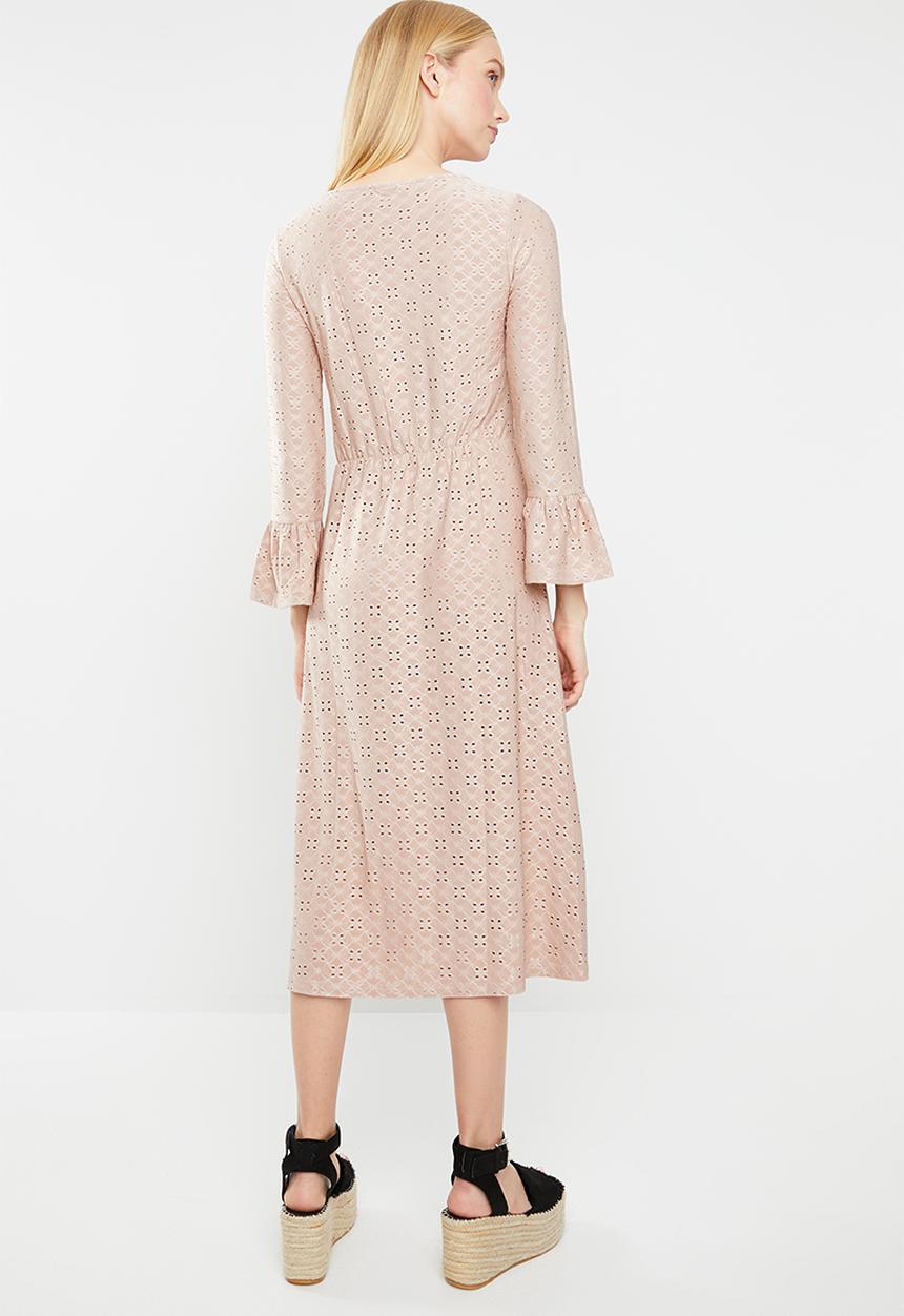 Jacqueline de Yong - Cathinka long sleeve midi dress - neutral