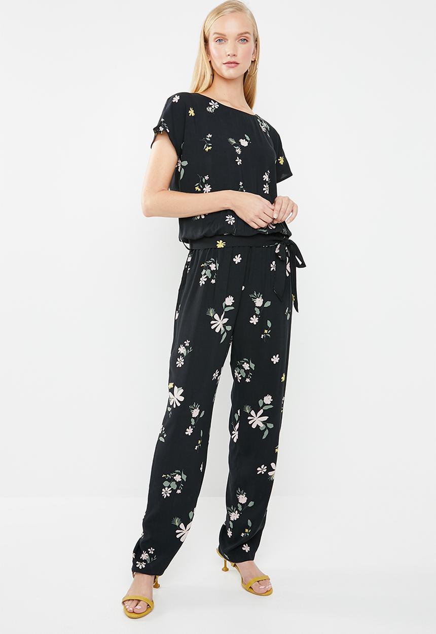 Jacqueline de Yong - Star floral jumpsuit - black